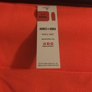 Agnes & Dora 3XL NWT Bright Orange pencil skirt